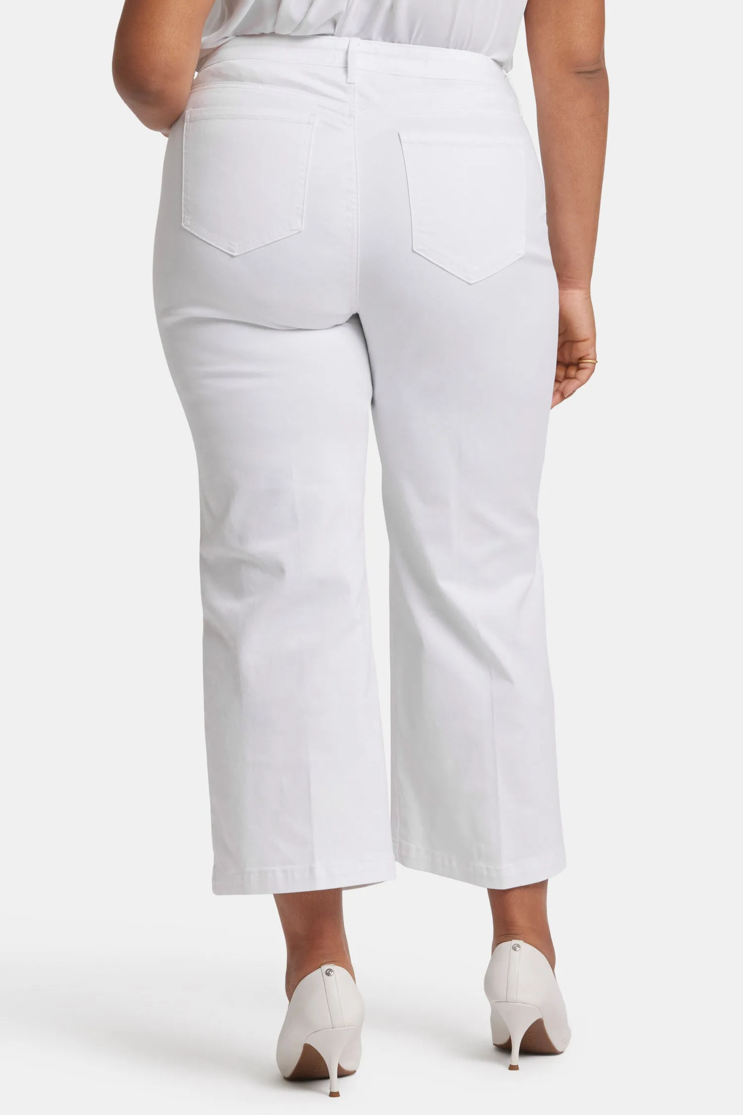 Teresa Wide Leg Ankle Jeans in Plus Size - Optic White