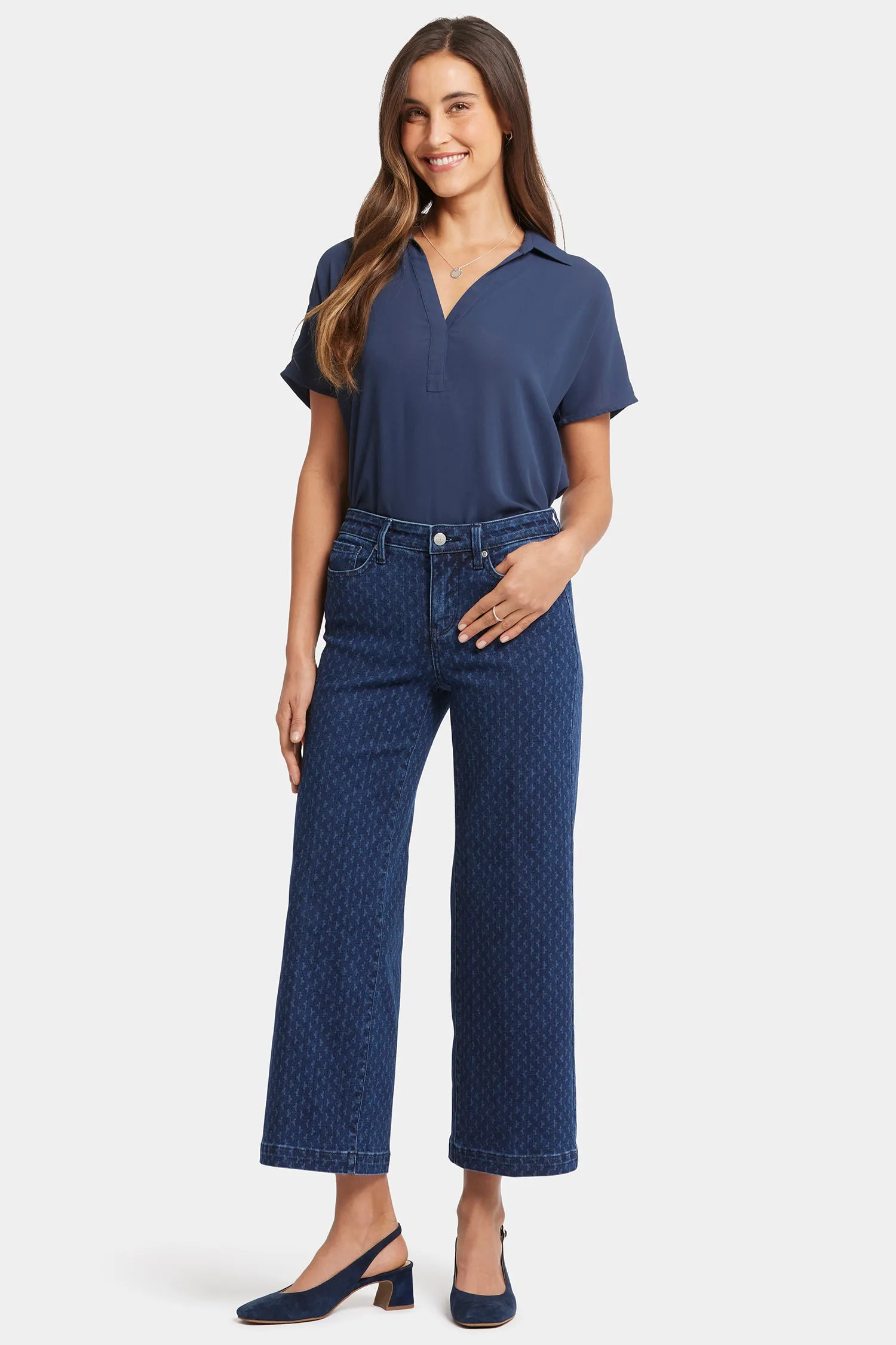 Teresa Wide Leg Ankle Jeans - Indigo Maison Geo