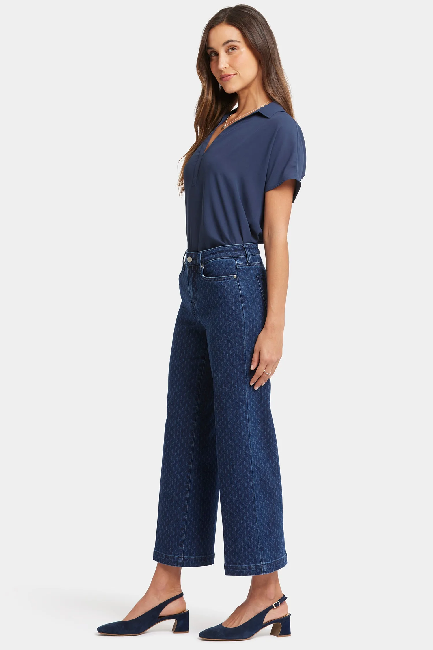 Teresa Wide Leg Ankle Jeans - Indigo Maison Geo