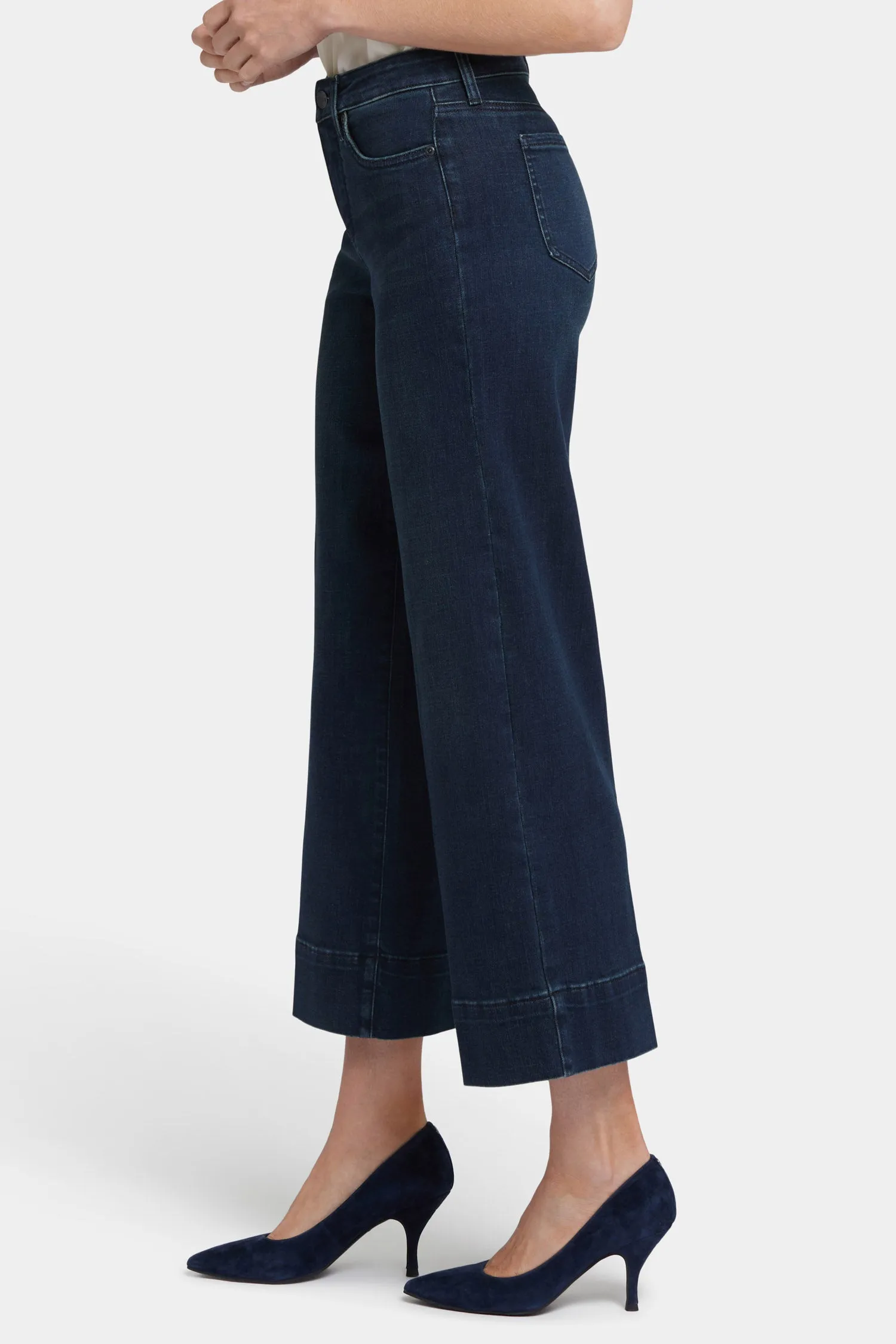 Teresa Wide Leg Ankle Jeans - Obsidian Blue