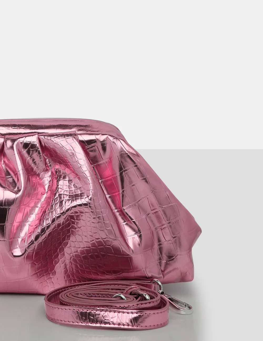 The Project Metallic Pink Clutch Bag