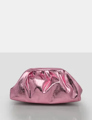 The Project Metallic Pink Clutch Bag