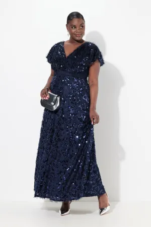 Ulla Popken Sequin Dress in Navy