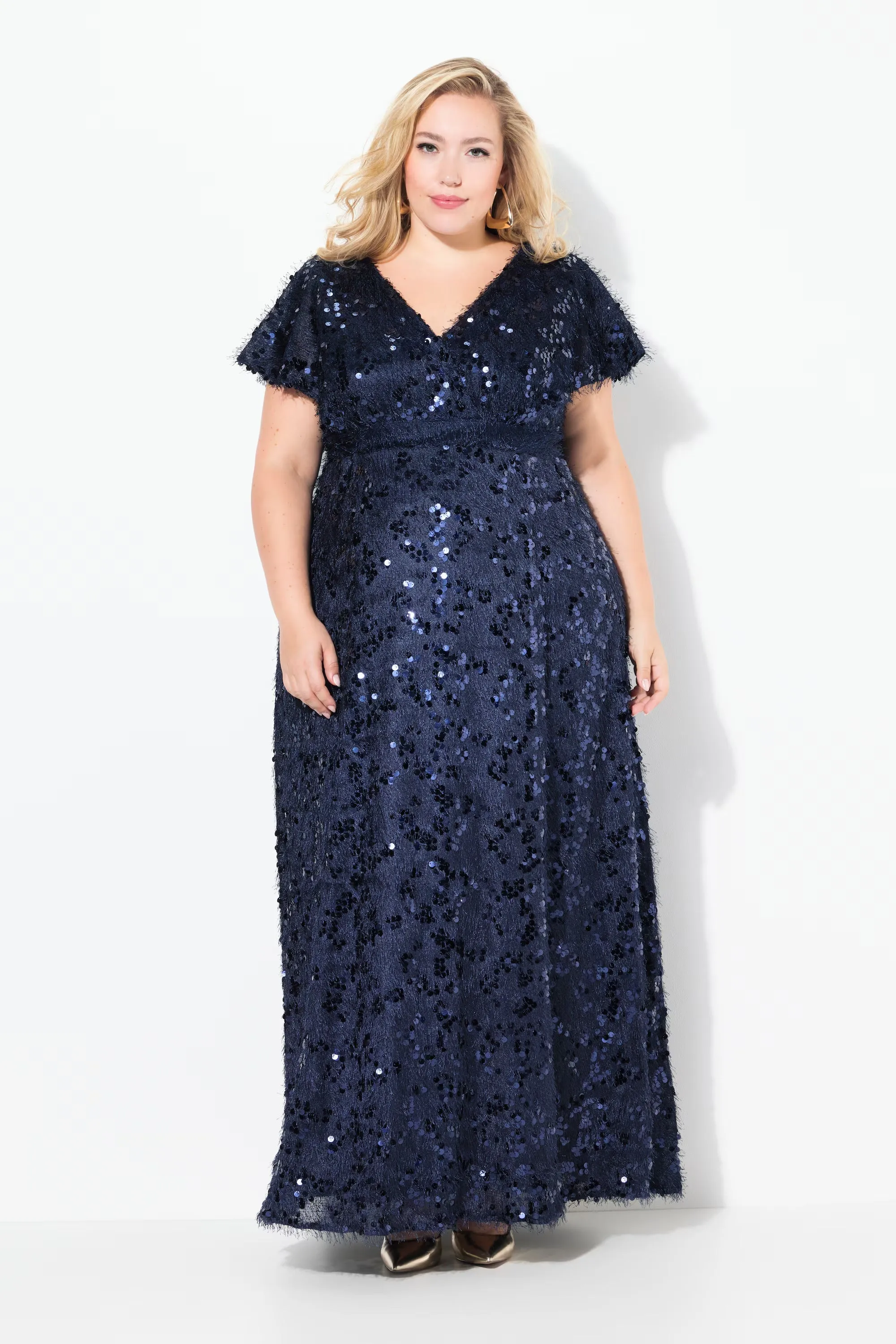 Ulla Popken Sequin Dress in Navy