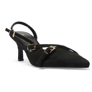 Veronica Heel in Black Suede