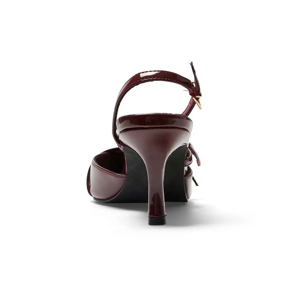 Veronica Heel in Cherry Patent