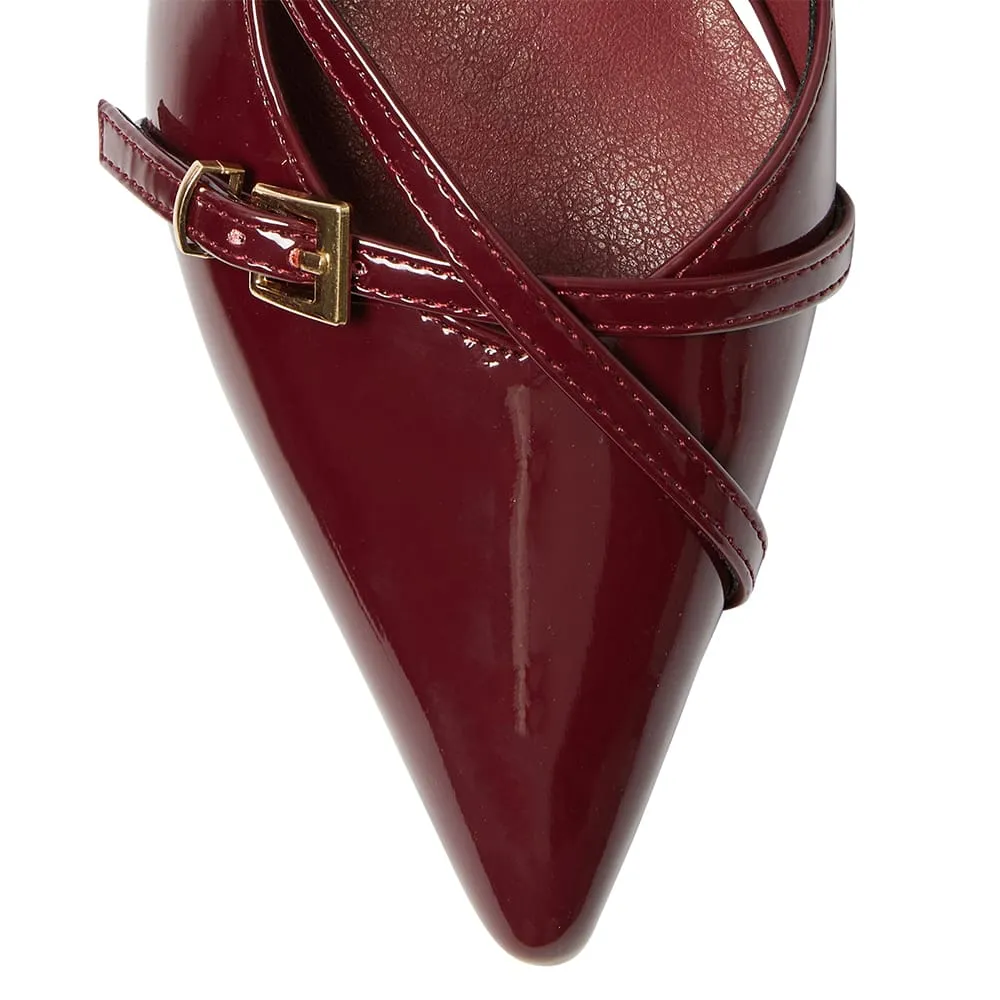 Veronica Heel in Cherry Patent