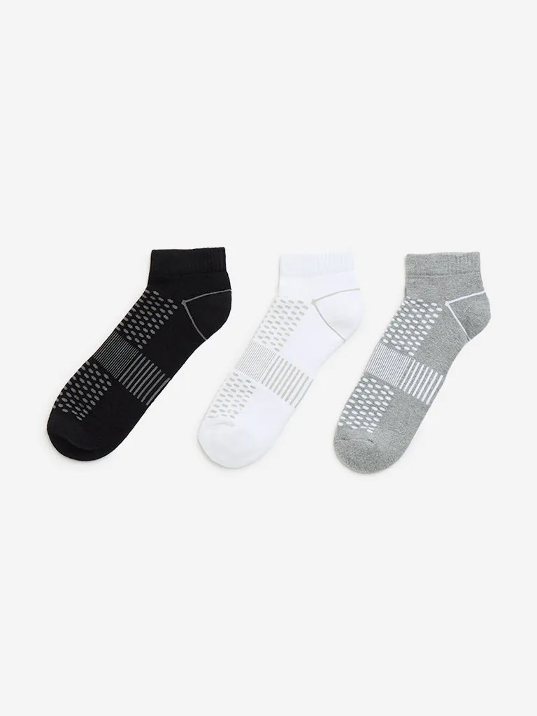 WES Lounge Grey Ankle Length Socks - Pack of 3